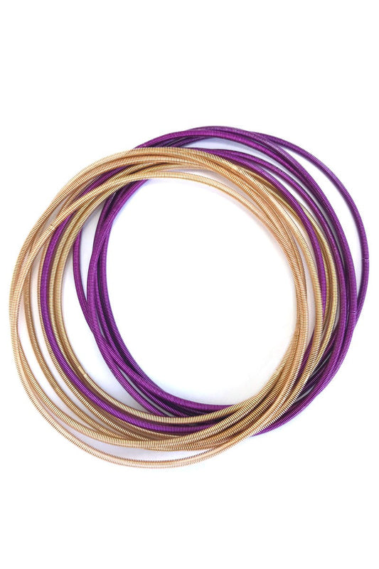 Purple and Gold Bracelet 10 pc set