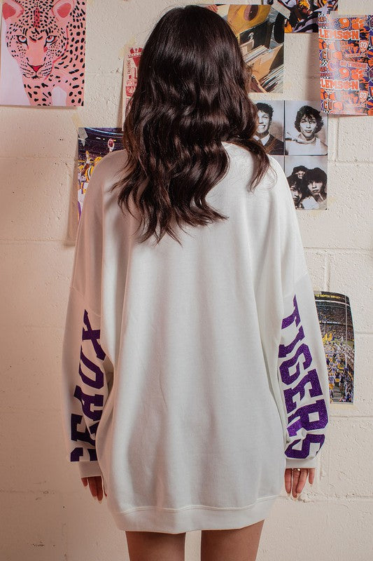 Geaux Tigers Graphic Oversized Sweatshirt