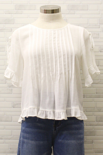 Pleated Ruffle Top