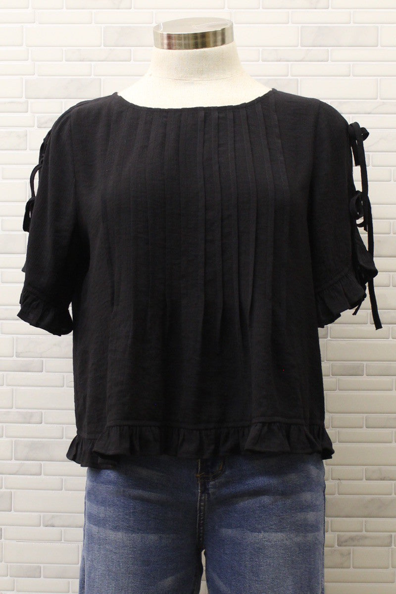 Pleated Ruffle Top