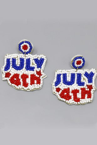 July 4th Bead Earrings